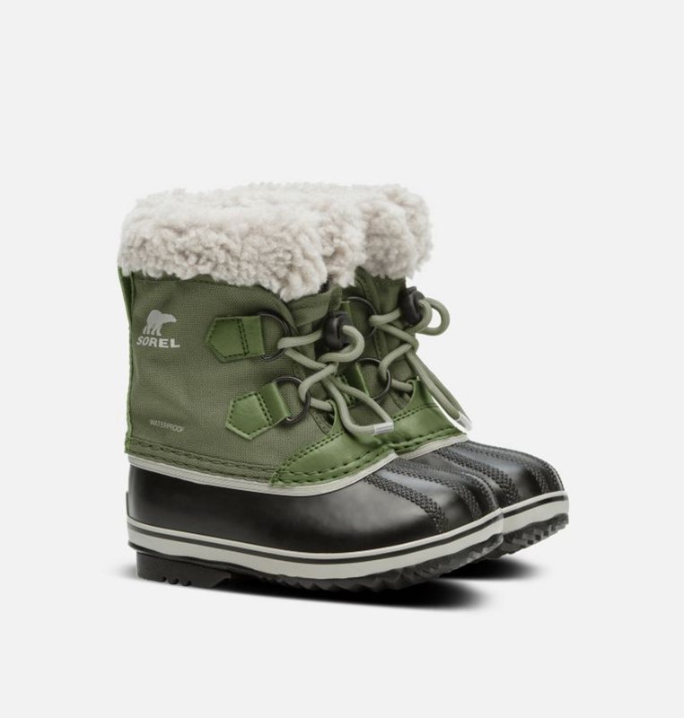 Kids Snow Boots Green/Black - Sorel Childrens Yoot Pac™ Nylon - 493-PMZSHU